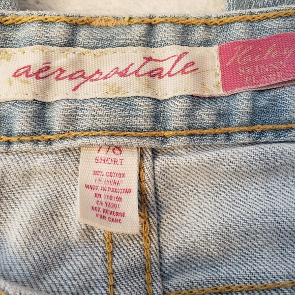 AEROPOSTALE jeans light wash skinny flare 7 / 8 short petite Hailey 30x28 8P P8 - Picture 7 of 11